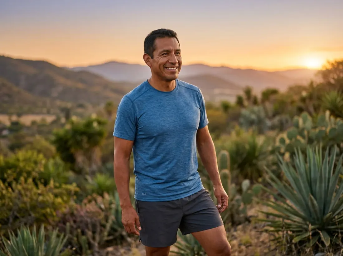 Hombre adulto caminando al aire libre